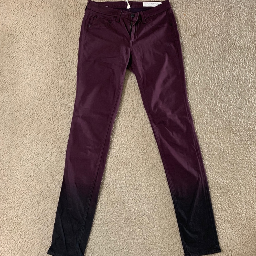 Rag and Bone Wine Ombré Legging Pants